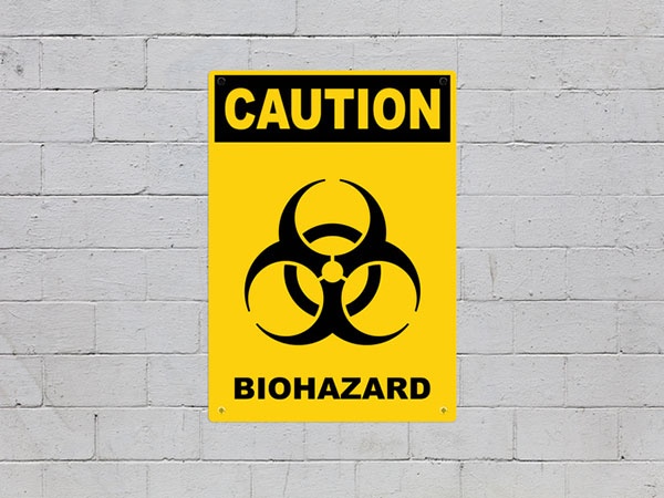 A biohazard sign.