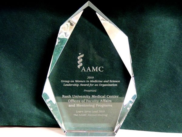 The Offices of Faculty Affairs and Mentoring Programs at Rush University have been honored with the Group on Women in Medicine and Science Leadership Award.