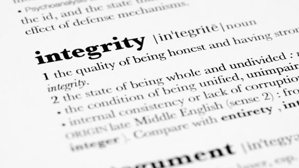 A dictionary focused on the definition of integrity.